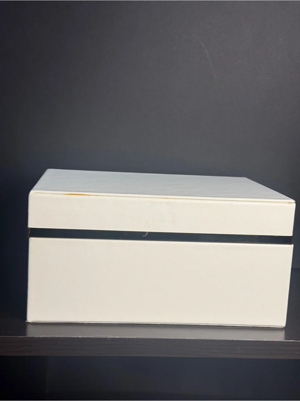 Elegant Cream jewelry Box with gold Accent - Home Organization